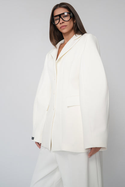 Bordeaux Blazer White