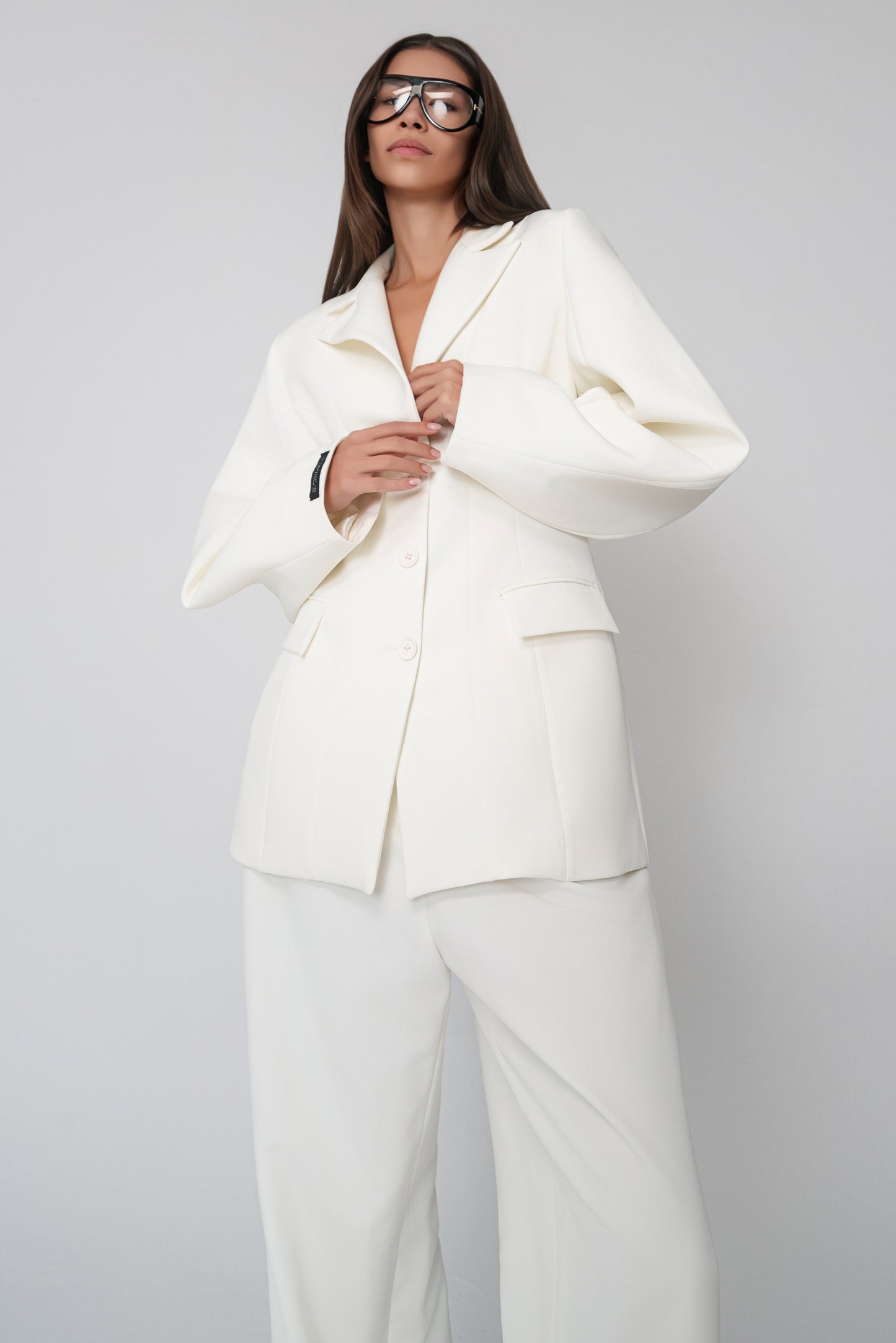 Bordeaux Blazer White