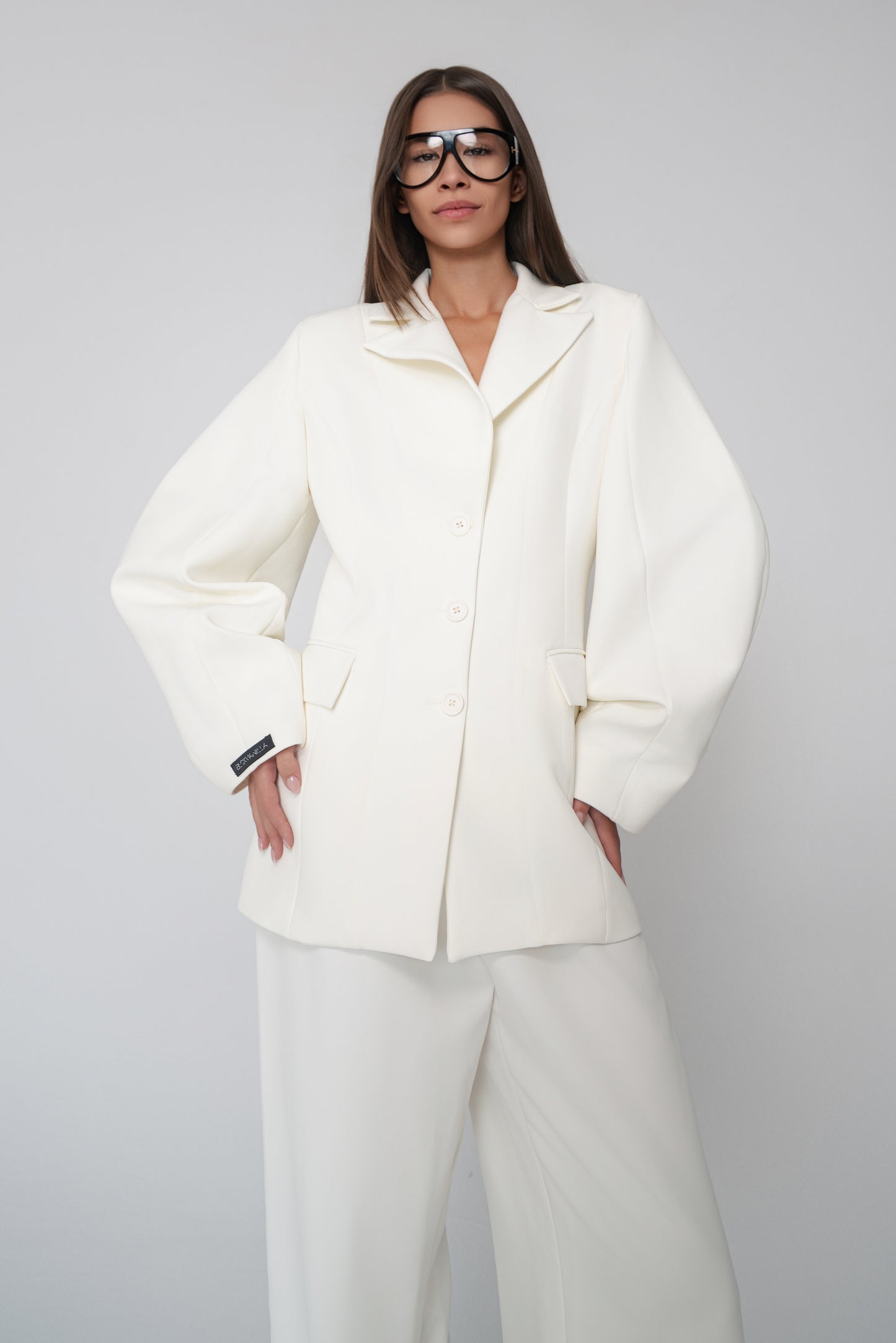 Bordeaux Blazer White