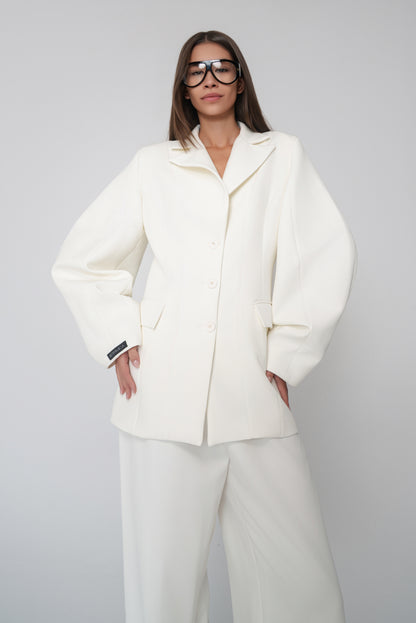 Bordeaux Blazer White